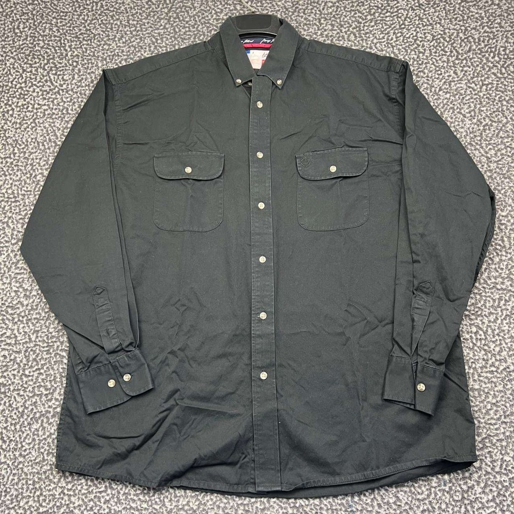 Wrangler George Strait Button Down Shirt Men XL Black Cowboy Cut Collection